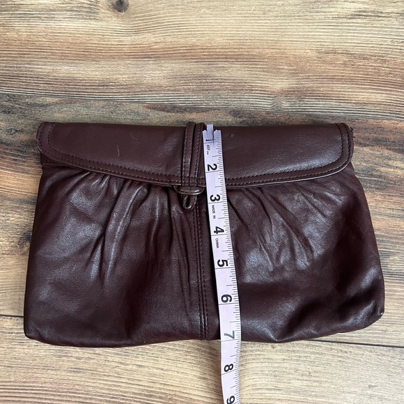 Vintage Dark Brown Leather Clutch Antonia‎ designs - Picture 4 of 8